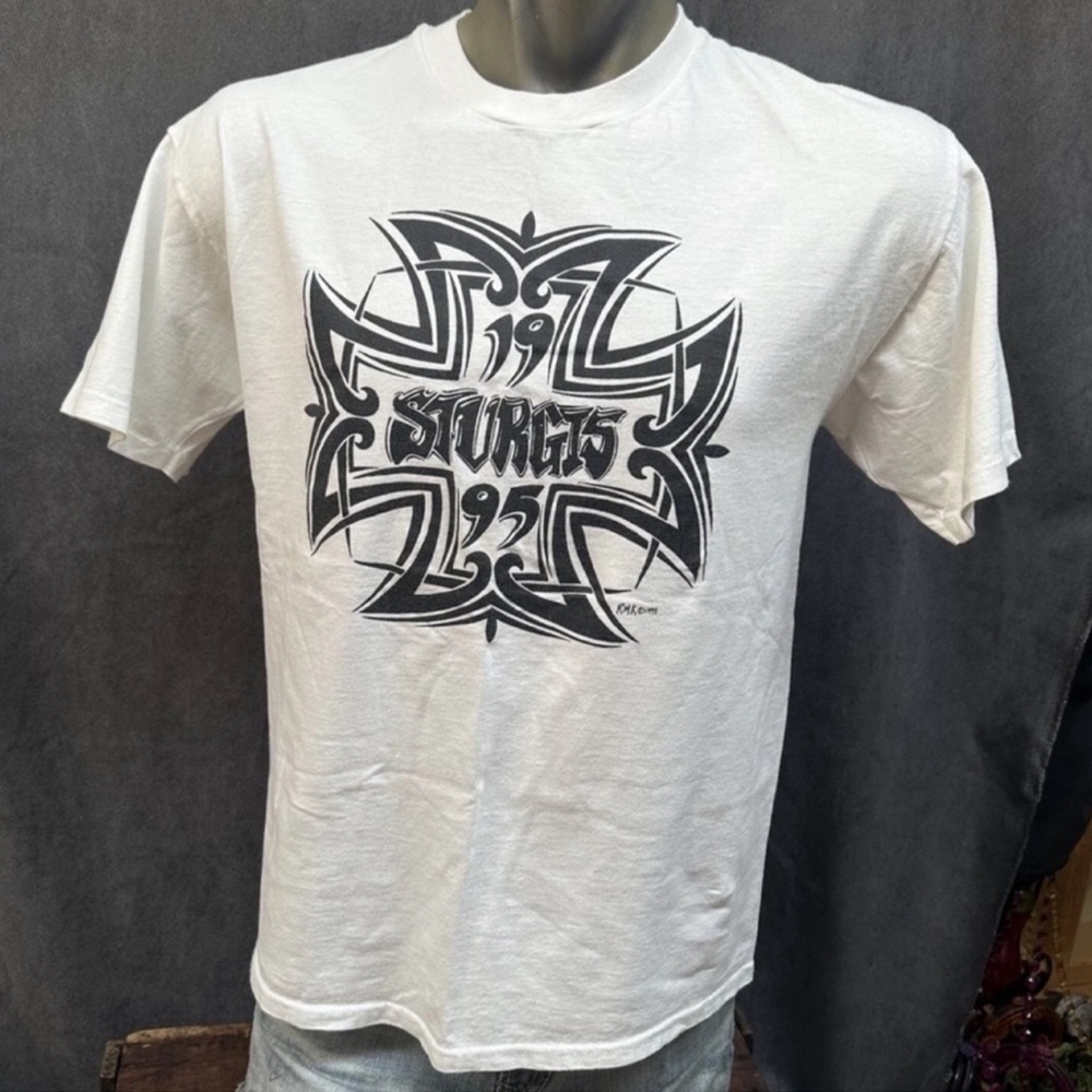 Vintage Sturgis Bike Rally Cross T-shirt Harley Davidson Large 1995